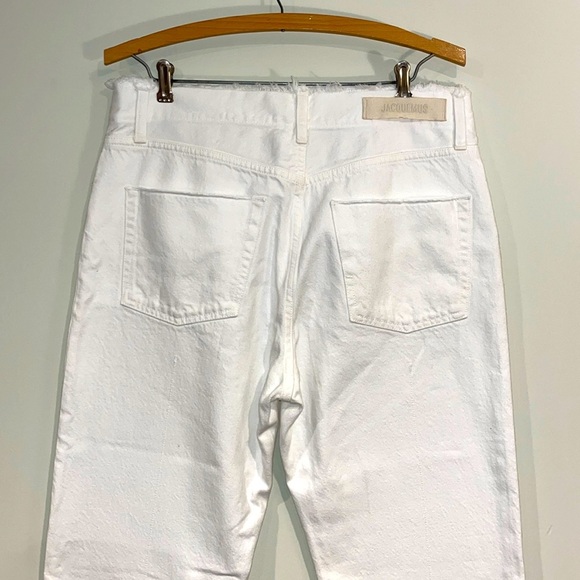 NWT JACQUEMUS LE CHOUCHOU Le de Nîmes Linon High Rise Straight Jeans White Denim - Picture 8 of 13